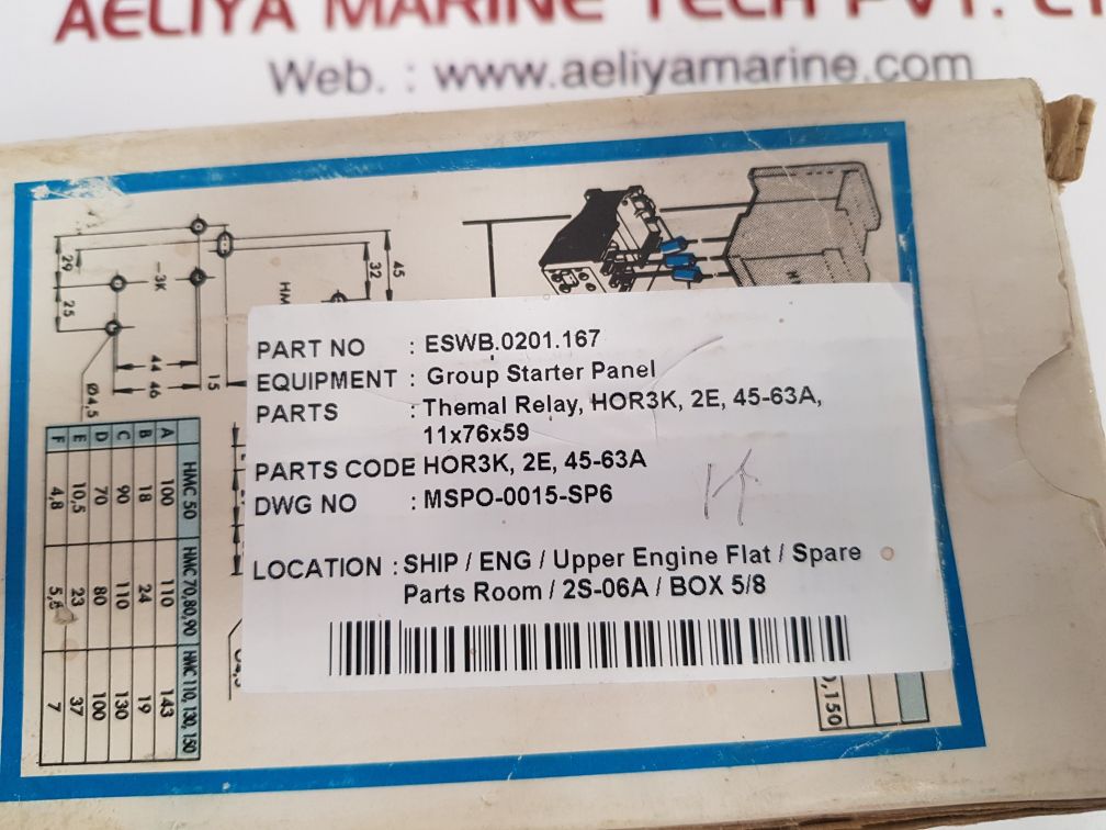 HYUNDAI HOR 3K63 THERMAL OVERLOAD RELAY