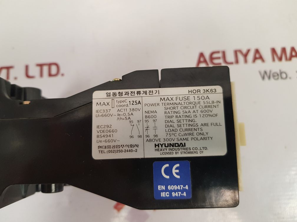 HYUNDAI HOR 3K63 THERMAL OVERLOAD RELAY