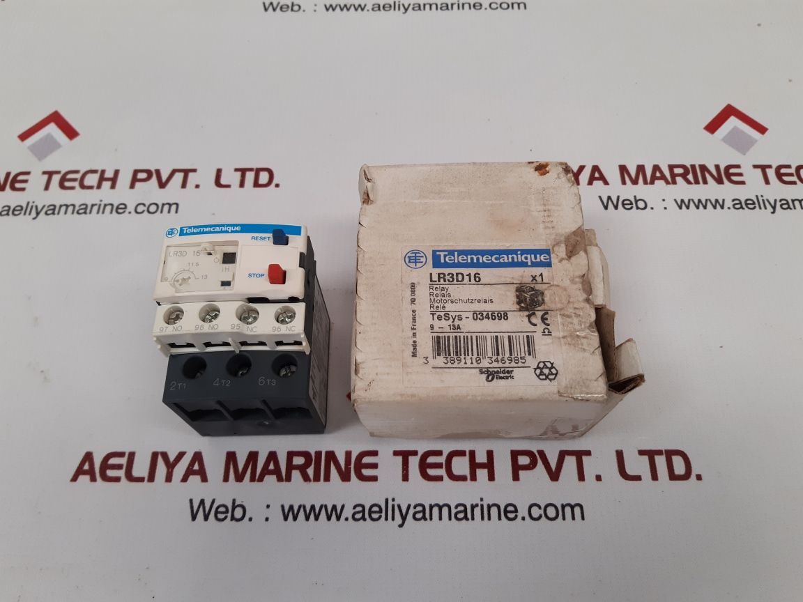 TELEMECANIQUE SCHNEIDER ELECTRIC TESYS-034698 THERMAL OVERLOAD RELAY LR3D16