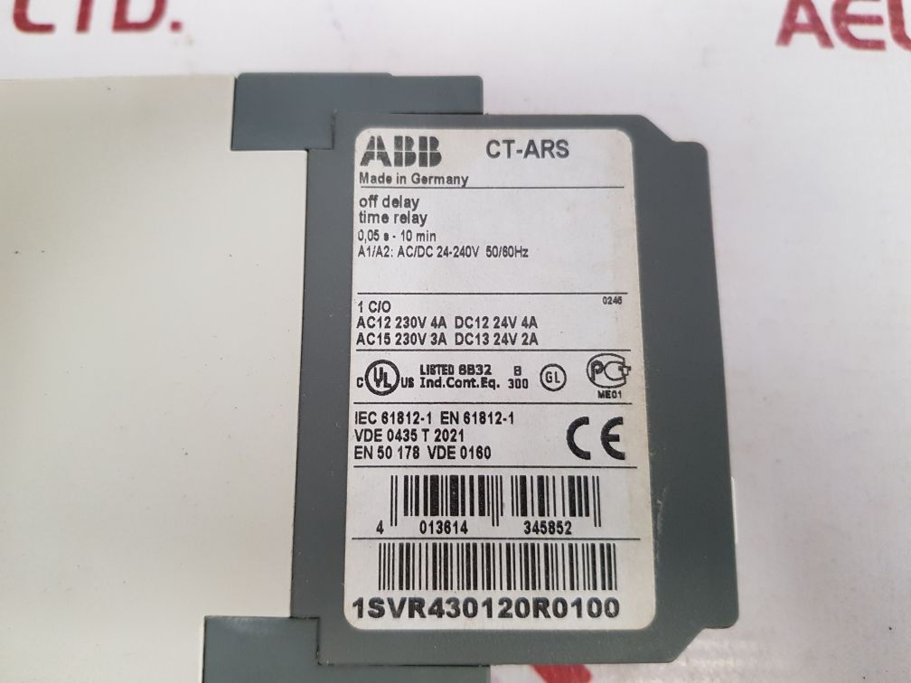 ABB CT-ARS OFF DELAY TIME RELAY 0,05S-10MIN