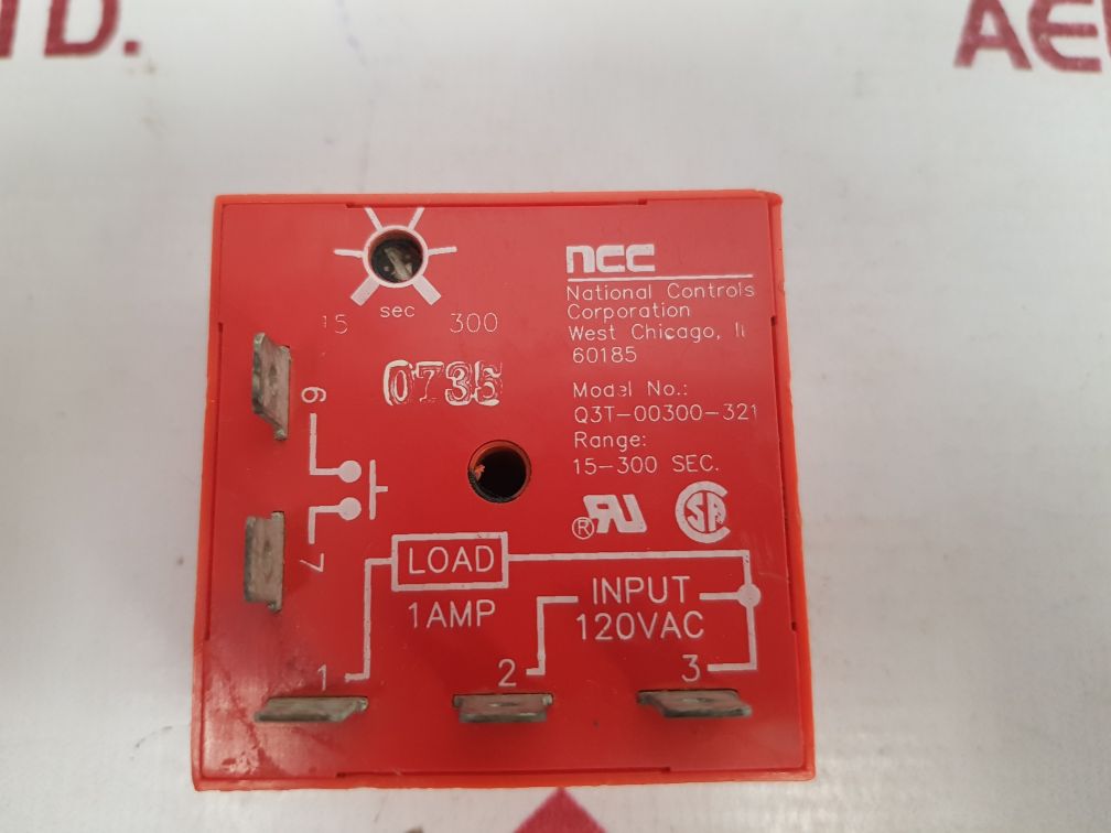 NCC Q3T-00300-321 TIME DELAY RELAY 15-300 SEC