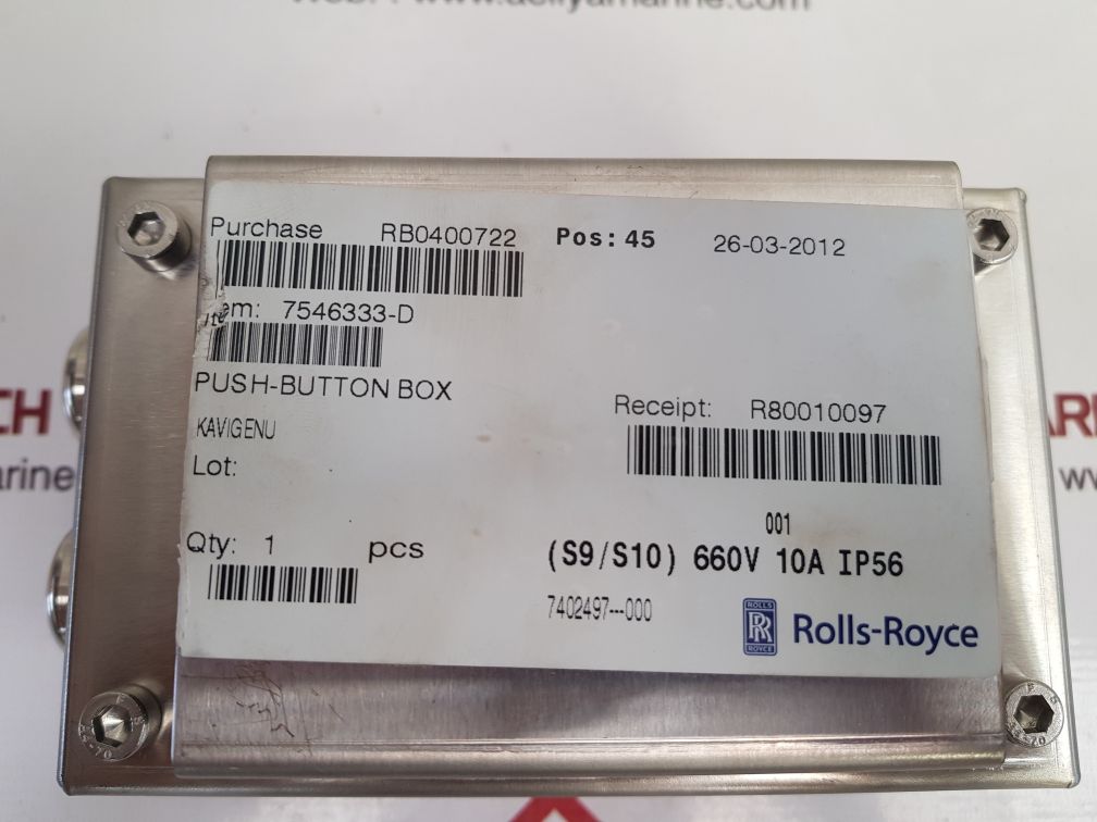 ROLLS-ROYCE 7546333-D PUSH-BUTTON BOX