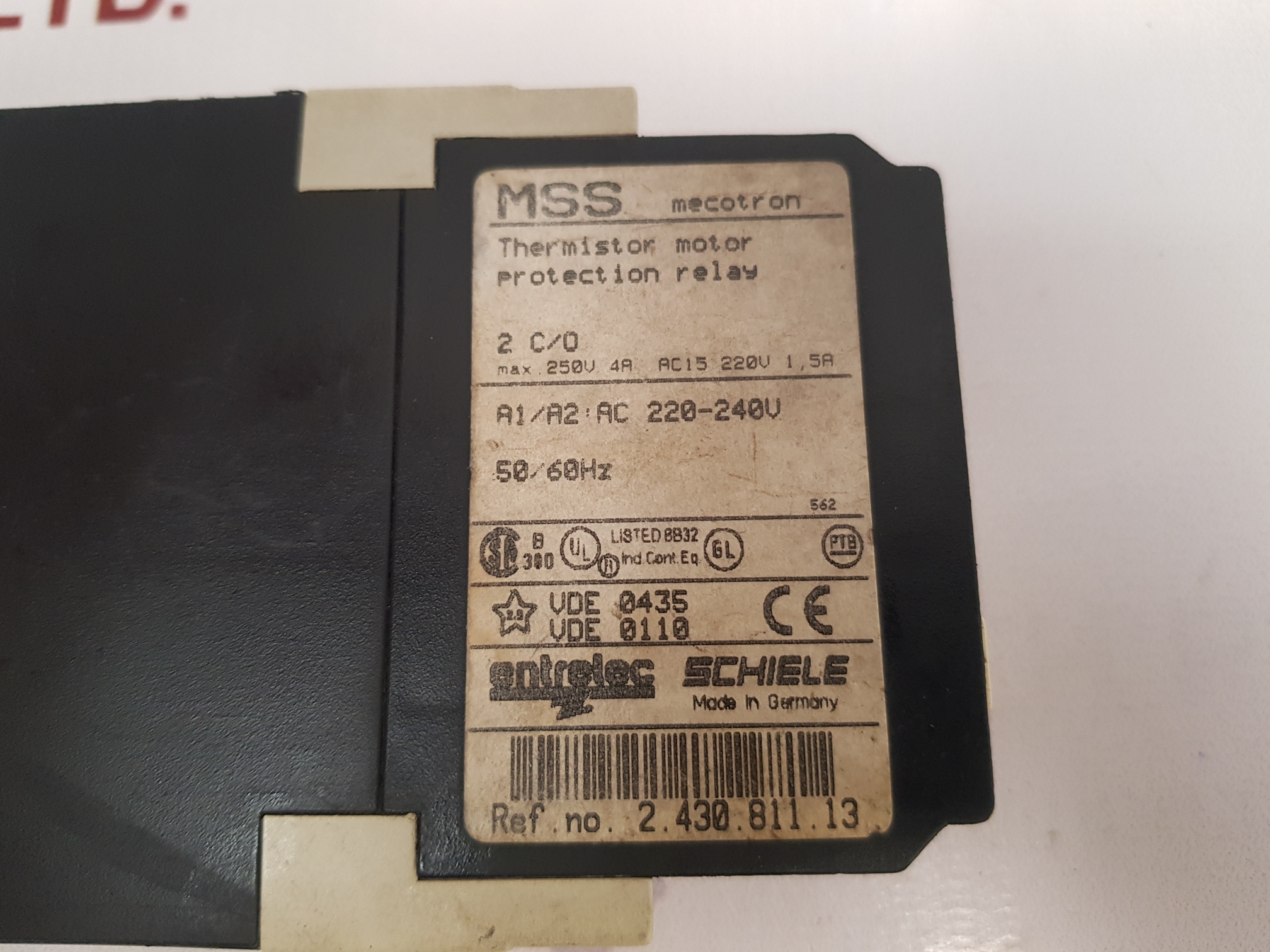 ENTRELEC MSS MECOTRON THERMISTOR MOTOR PROTECTION RELAY