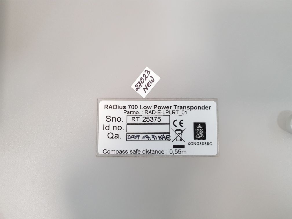 KONGSBERG RADIUS 700 LOW POWER TRANSPONDER RAD-E-LPLRT_01