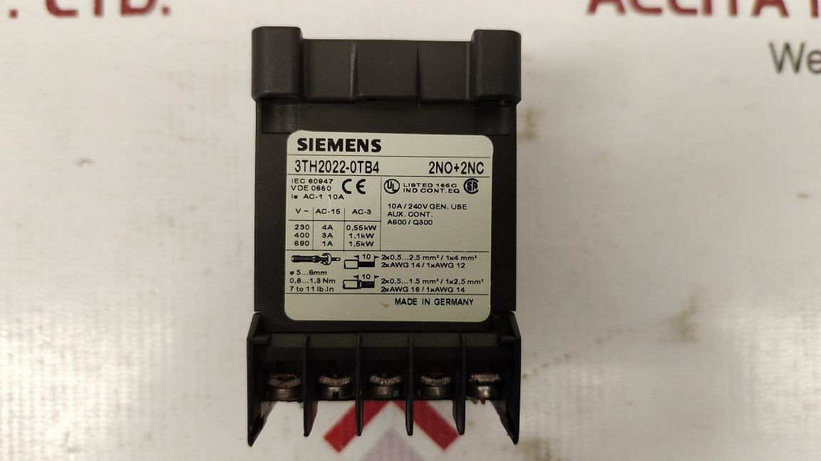 SIEMENS 3TH2022-0TB4 CONTACTOR RELAY