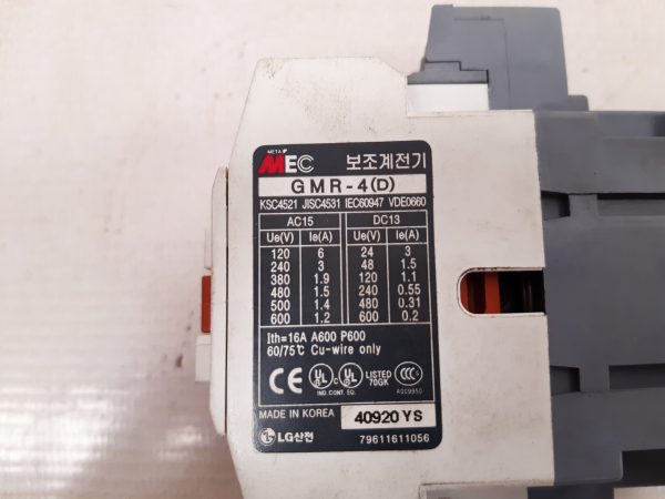 LG GMR-4 META MEC CONTROL RELAYS GMR-4(D)