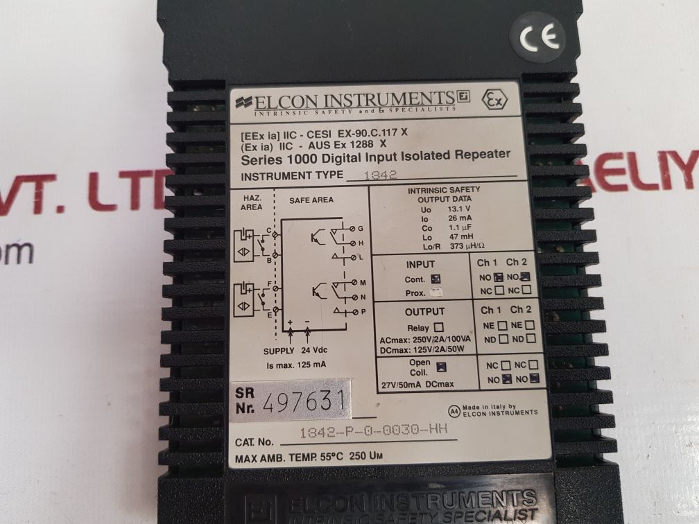 ELCON INSTRUMENTS 1842 DIGITAL INPUT ISOLATED REPEATER SERIES 1000