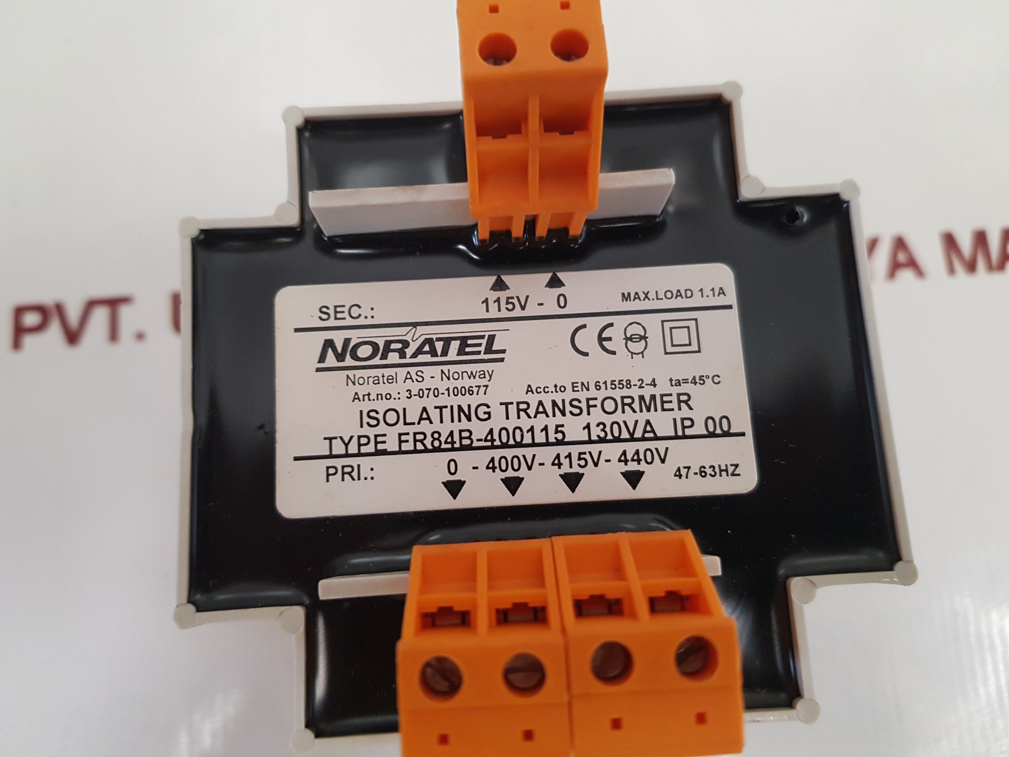 NORATEL FR84B-400115 ISOLATING TRANSFORMER 3-070-100677