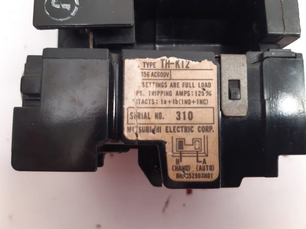 MITSUBISHI S-K12 CONTACTOR TH-K12 OVERLOAD RELAY