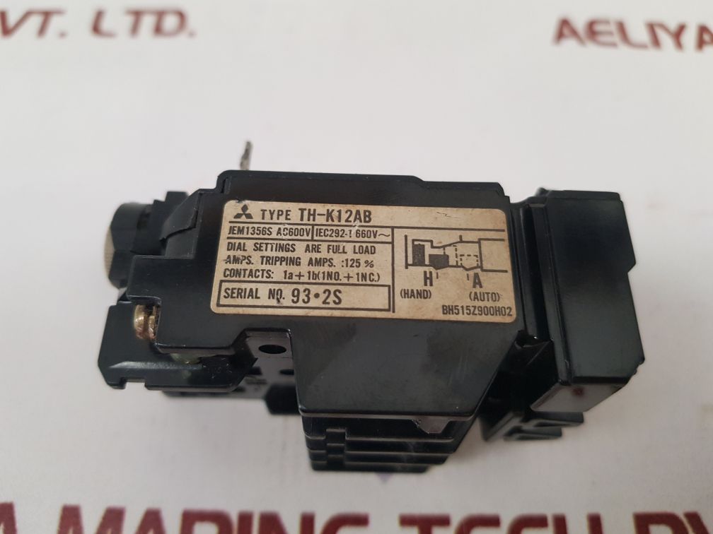 MITSUBISHI TH-K12AB THERMAL OVERLOAD RELAY BH515Z900H02