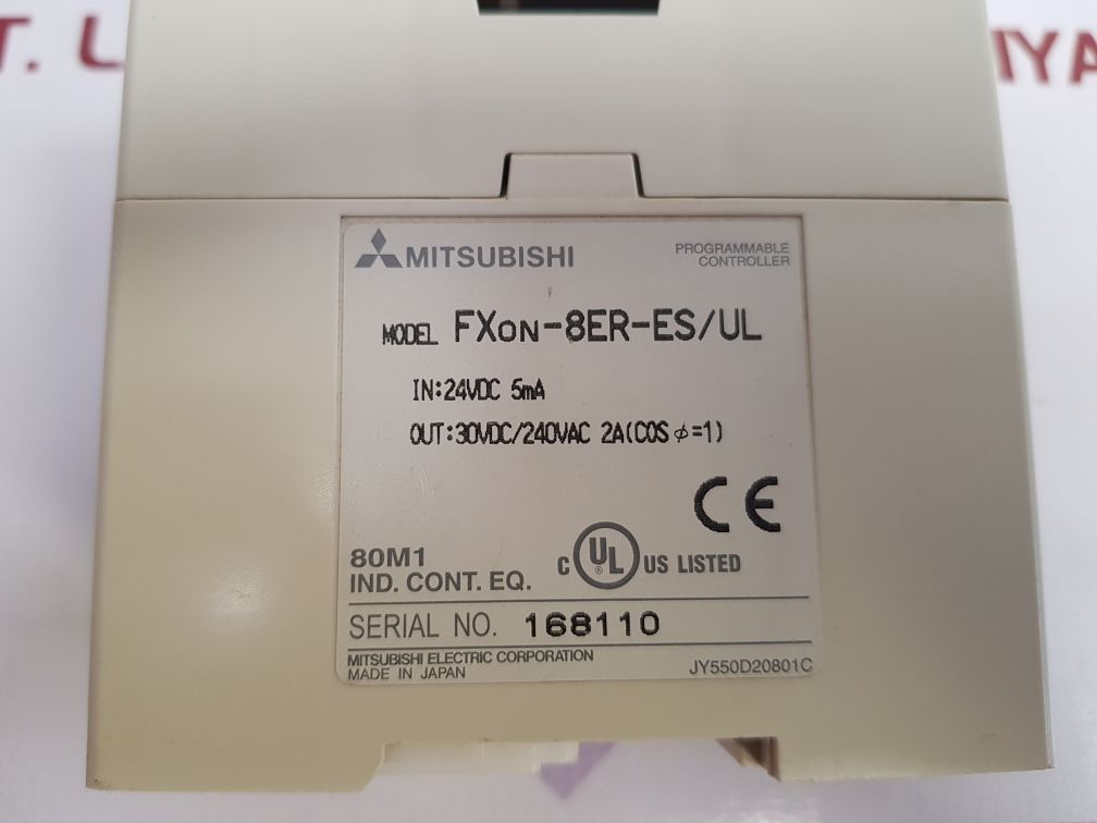 MITSUBISHI ELECTRIC FX0N-8ER-ES/UL PROGRAMMABLE CONTROLLER