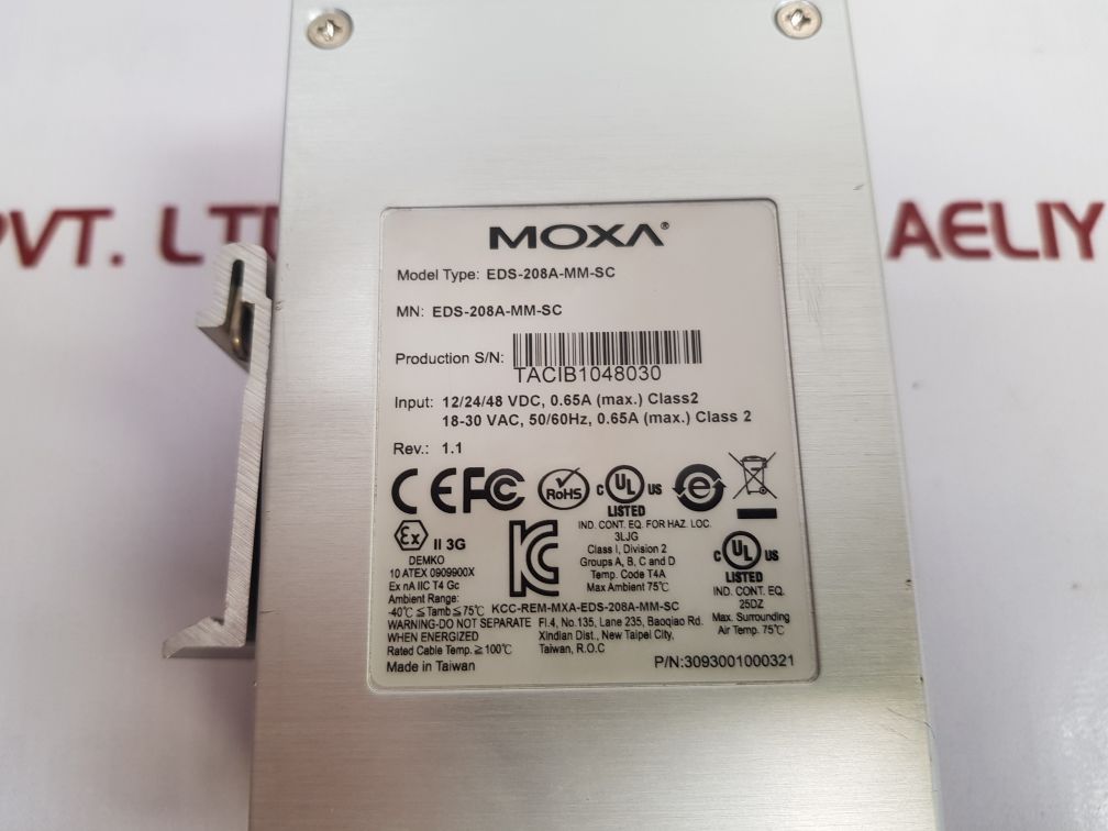 MOXA EDS-208A-MM-SC ETHERNET SWITCH