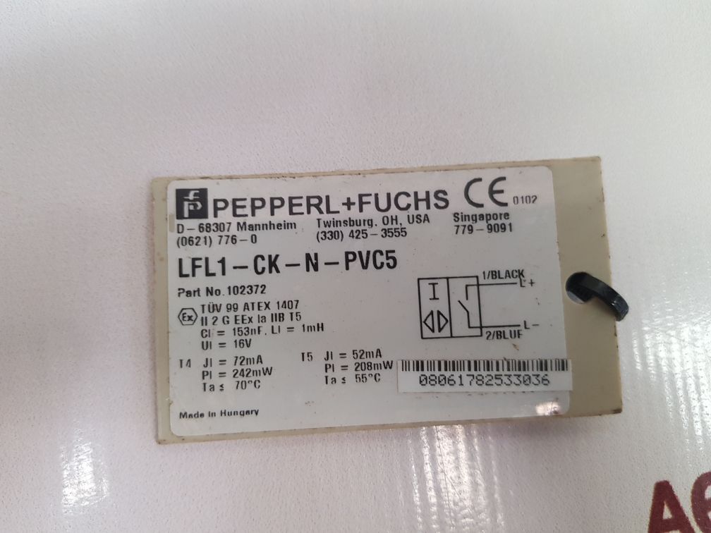 PEPPERL+FUCHS LFL1-CK-N-PVC5 HORIZONTAL MOUNTING FLOAT LEVEL SWITCH