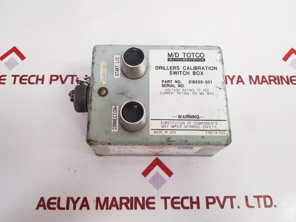 M/D TOTCO 219255-001 DRILLERS CALIBRATION SWITCH BOX