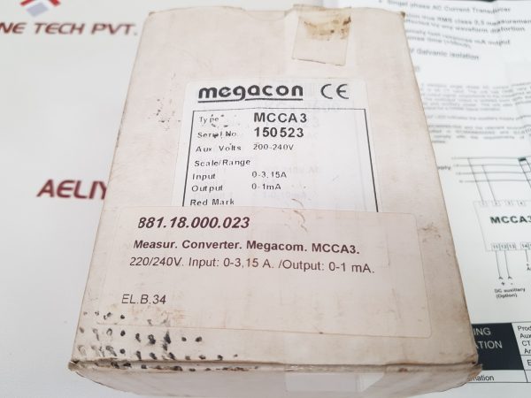 MEGACON MCCA3 AC CURRENT TRANSDUCER