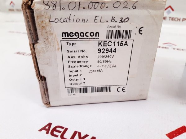 MEGACON KEC115A 3 PHASE SHORT CIRCUIT GUARD 0-2, 5 /5 KA