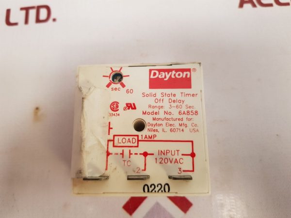 DAYTON 6A858 SOLID STATE TIMER OFF DELAY