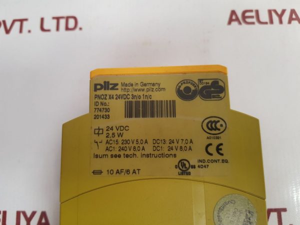 PILZ PNOZ X4 24VDC 3N/O 1N/C SAFETY RELAY
