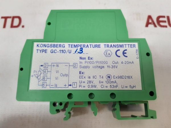PHOENIX CONTACT/KONGSBERG UEG TEMPERATURE TRANSMITTER GC-110/U/3