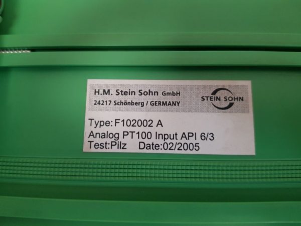 H.M. STEIN SOHN F102002 A ANALOG PT100 INPUT API 6/3