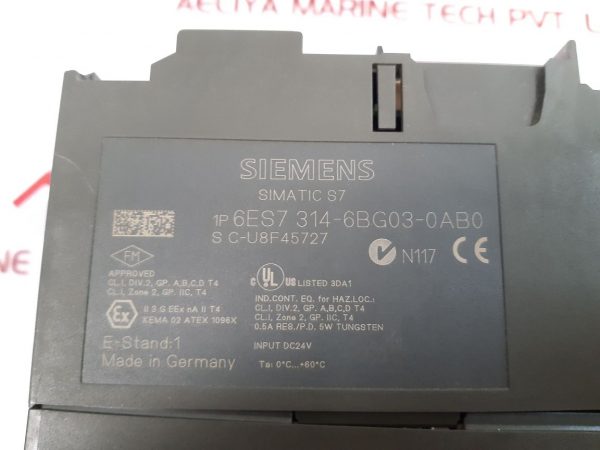 SIEMENS SIMATIC S7 6ES7 314-6BG03-0AB0 PLC CPU MODULE