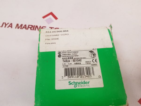 TELEMECANIQUE SCHNEIDER ELECTRIC GV2-P03/0.25-0.4A MOTOR CIRCUIT BREAKER