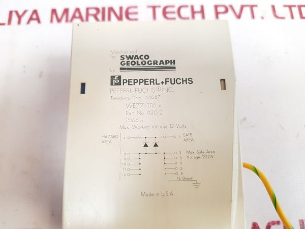 PEPPERL+FUCHS WE77-111/EX SWITCH AMPLIFIER 92012