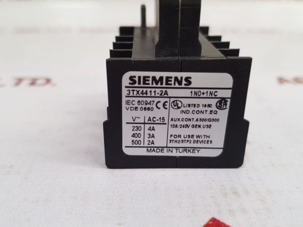 SIEMENS 3TX4411-2A AUXILIARY CONTACT BLOCK