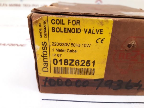 DANFOSS 018Z6251 COIL FOR SOLENOID VALVE