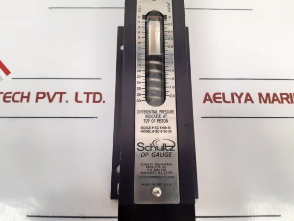 SCHULTZ SC-5150 DIFFERENTIAL PRESSURE GAUGE FOR FUEL AVIATION FILTER