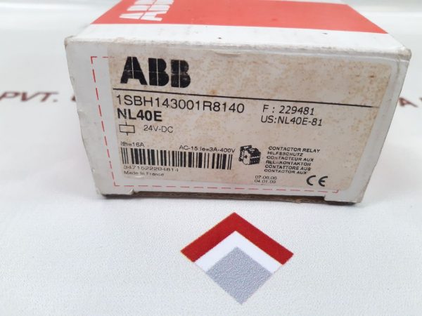 ABB NL40E CONTACTOR RELAY 1SBH143001R8140