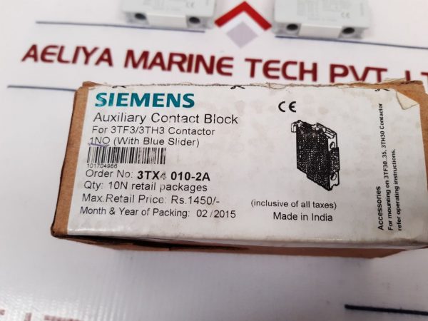 SIEMENS 3TX4010-2A AUXILIARY CONTACT BLOCK