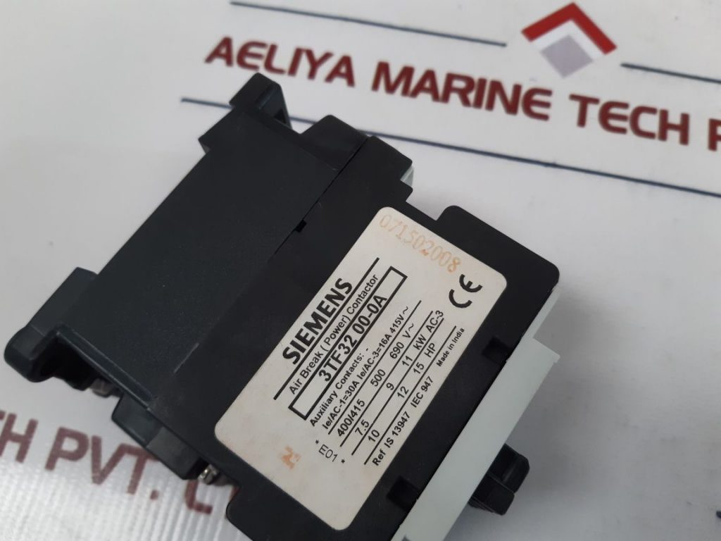 SIEMENS 3TF32 00-0A AIR BREAK (POWER) CONTACTOR - Aeliya Marine