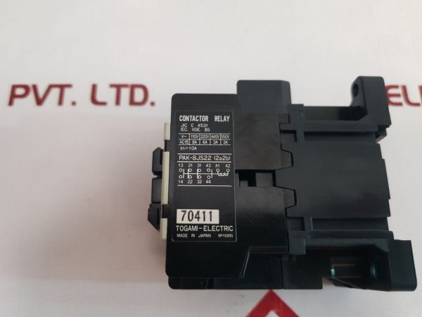 TOGAMI ELECTRIC PAK SERIES PAK-8JS22(2A2B) MAGNETIC CONTROL RELAY