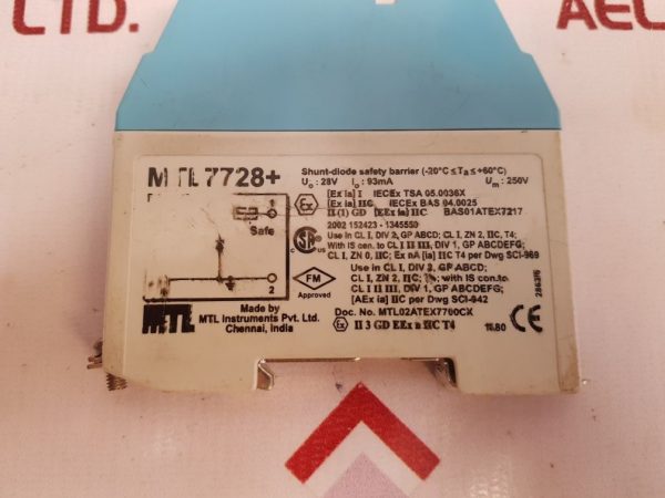 MTL INSTRUMENTS MTL7728+ SHUNT-DIODE SAFETY BARRIER 7712471332