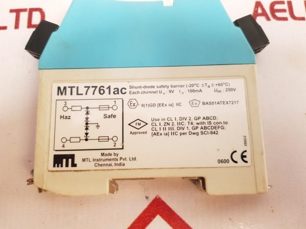 MTL INSTRUMENTS MTL7761AC SHUNT-DIODE SAFETY BARRIER 2892/2