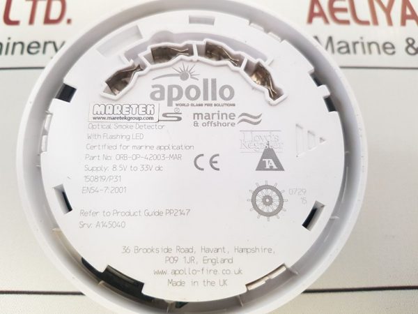 APOLLO ORB-OP-42003-MAR OPTICAL SMOKE DETECTOR