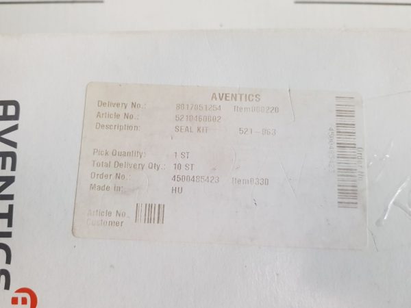 AVENTICS 5210460002 PNEUMATIC GREASE AGS 521-063 SEAL KIT