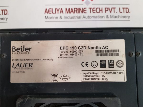 BEIJER ELECTRONICS EPC 190 C2D NAUTIC AC WINDOWS XP PRO FOR EMBEDDED SYSTEMS 603001035