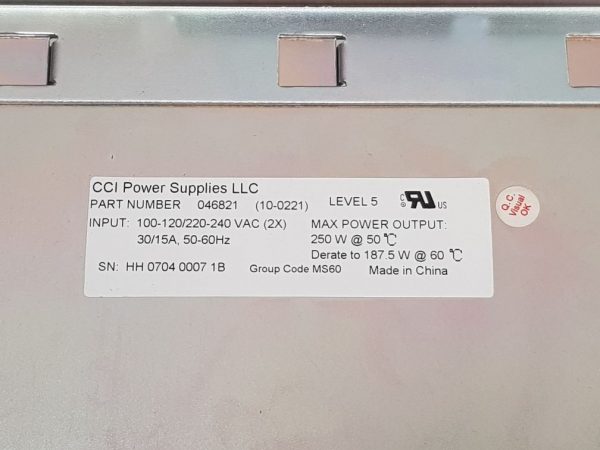 CCI POWER SUPPLIES 046821 CCI PLC RACK CHASSIS SLOT FOR I/O POWER SUPPLY