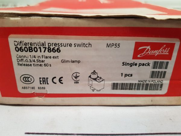 DANFOSS MP55 DIFFERENTIAL PRESSURE SWITCH 5 TO 60 PSI
