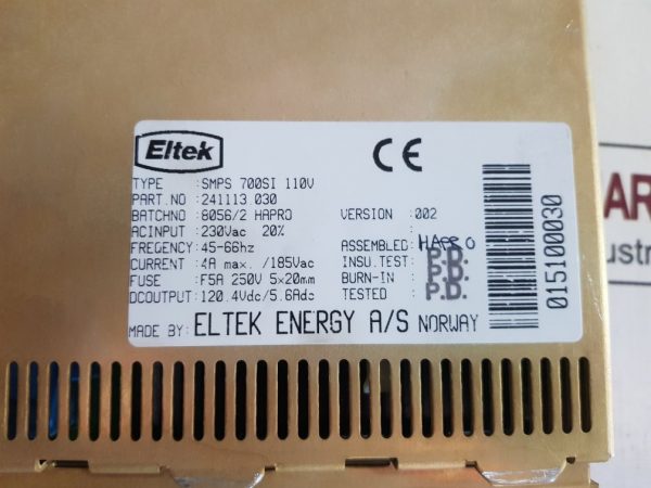 ELTEK SMPS 700SI 110V POWER SUPPLY 241113.030