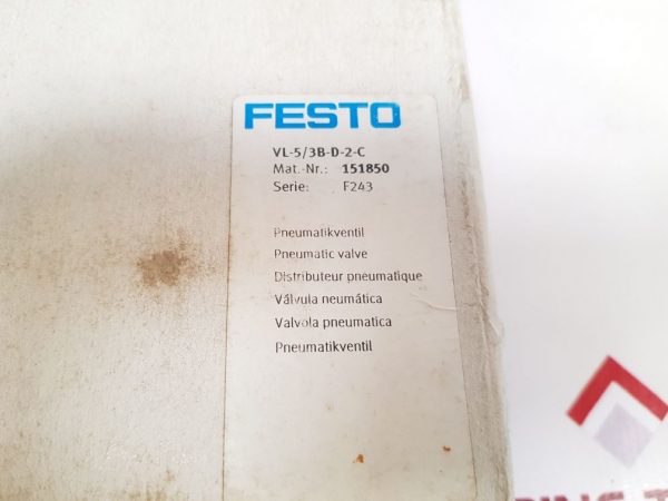 FESTO VL-5/3B/D-2-C PNEUMATIC VALVE