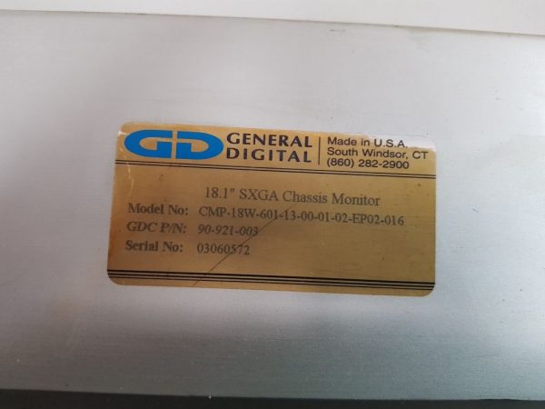 GENERAL DIGITAL 90-921-003 18.1" SXGA CHASSIS MONITOR