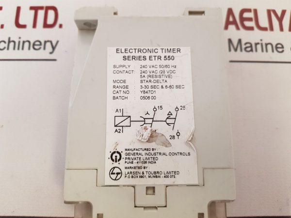 GENERAL INDUSTRIAL CONTROLS Y847D1 ELECTRONIC TIMER 30/60 S