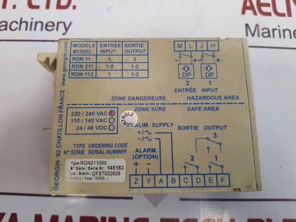 GEORGIN RDN 211 INTRINSICALLY SAFE RELAY