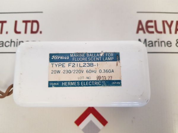 HERMES ELECTRIC F2IL23B-I MARINE BALLAST FOR FLUORESCENT LAMP