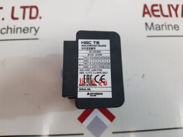 HYUNDAI ELECTRIC HGC TB 13 AUXILIARY CONTACT BLOCK