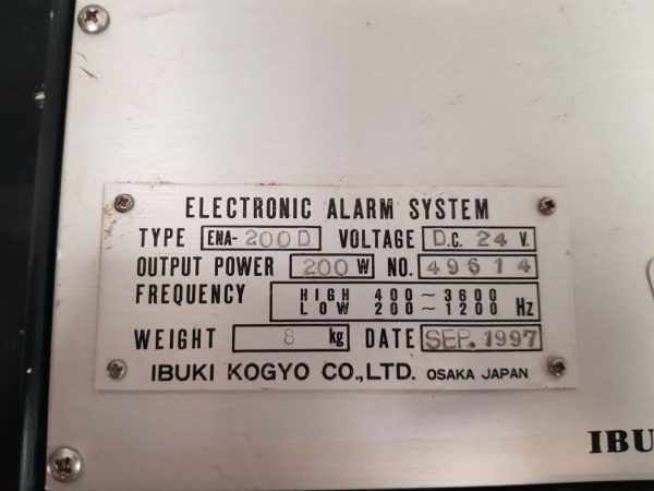 IBUKI KOGYO ENA-200D ELECTRONIC ALARM SYSTEM