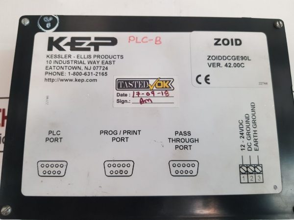 CEGELEC KEP ZOID ZOIDDCGE90L OPERATOR INTERFACE PANEL